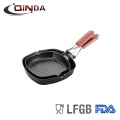 Meilleure vente Produits en acier au carbone antiadhésive ustensiles de cuisine poignée amovible Grill Pan